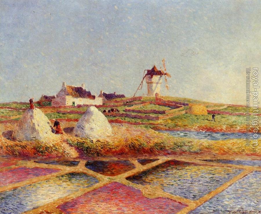 Ferdinand Loyen Du Puigaudeau : Landscape with Mill near the Salt Ponds